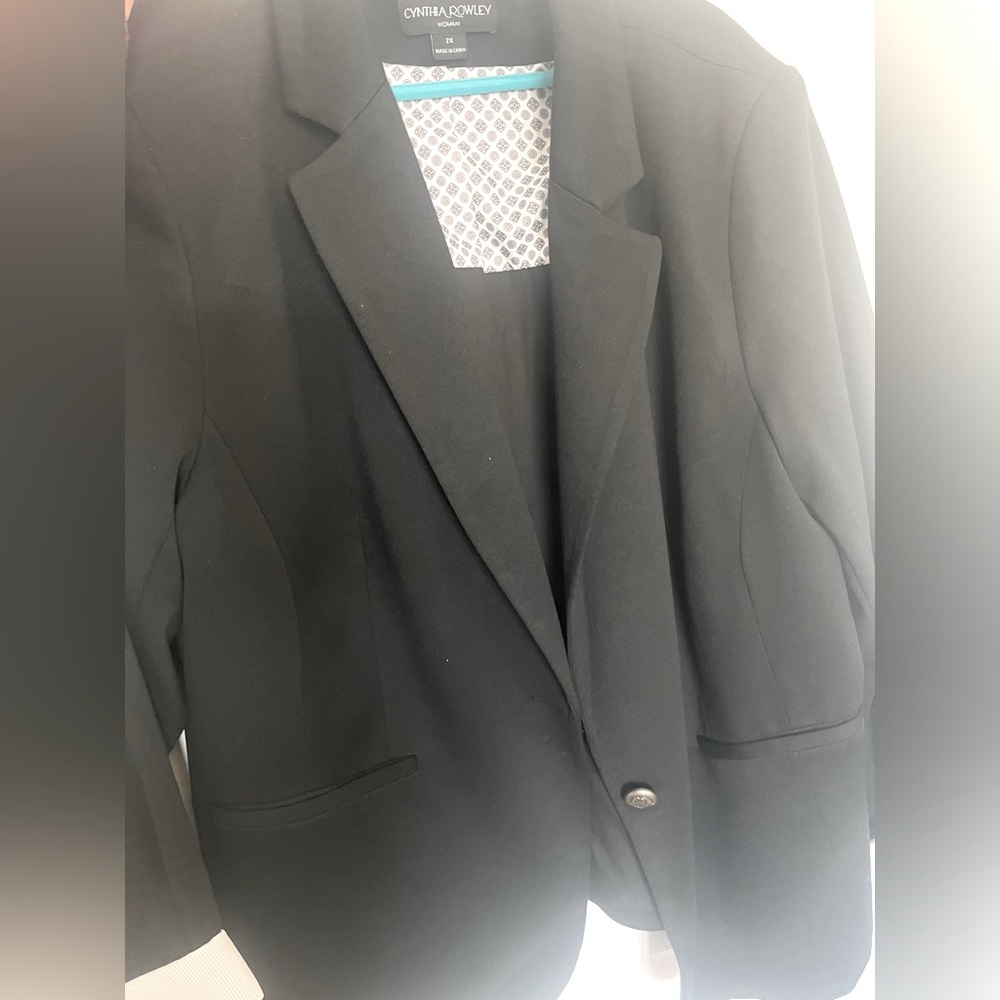 CYNTHIA ROWLEY Women's Plus Size Black Coat SZ 2X
